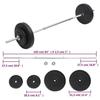 VidaXL Dumbbell Set with Plates 30 Kg, Free Weight, Dumbbell Set, Weight Plate Set, Plate of 93585