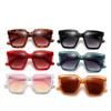 Трендовые квадратные солнцезащитные очки Женские Ретро Яркие черные Простые солнцезащитные очки Мужские Уличные очки