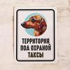 Металлический знак Территория под контролем таксы, металл, 20x30 см