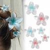 Women Hair Claw Pearlescent Gradient Color Flower Shape Hair Clip Back Head Shark Hair Claw Hair Accessories