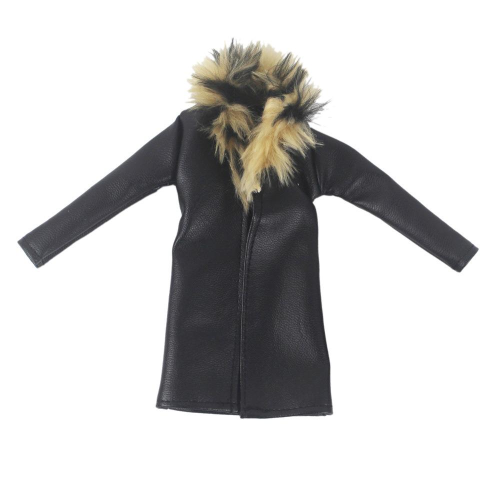 PU Leather Doll Clothes Handmade Outfit Overcoat  For 11.5 Inch 30cm Dolls/for 1/6 Bjd Dolls