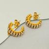 Fashion Stainless Steel Diamond Earrings Vintage Versatile Earrings Titanium Steel 18k Diamond Earrings Women