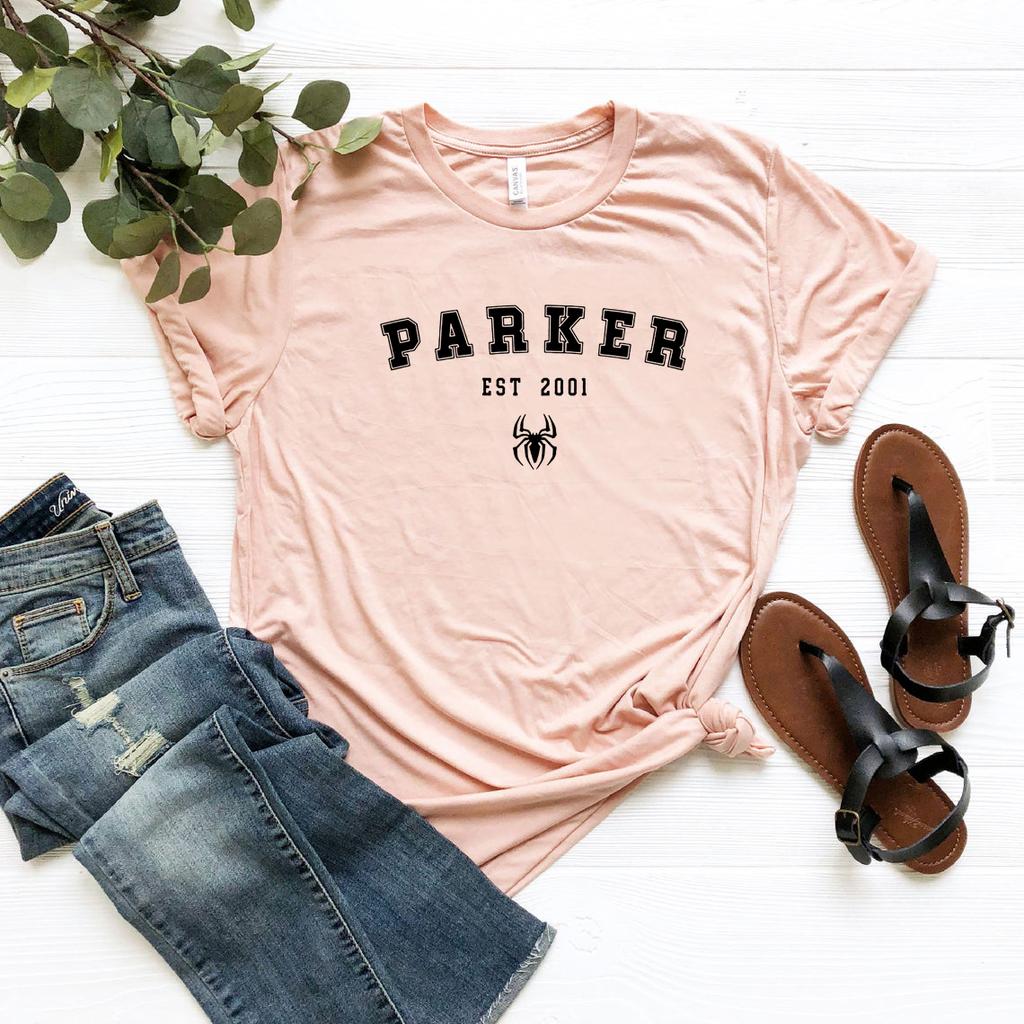 Parker Est 2001 T-Shirt Tom Holland Shirt Superhero Shirts Gift for Fans Unisex Graphic Tee Summer Top Short Sleeve Unisex Tshirt Unisex