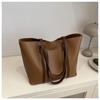2024 Fashion: Retro Korean-Style Large Capacity Solid Color Tote Shoulder Bag for Women