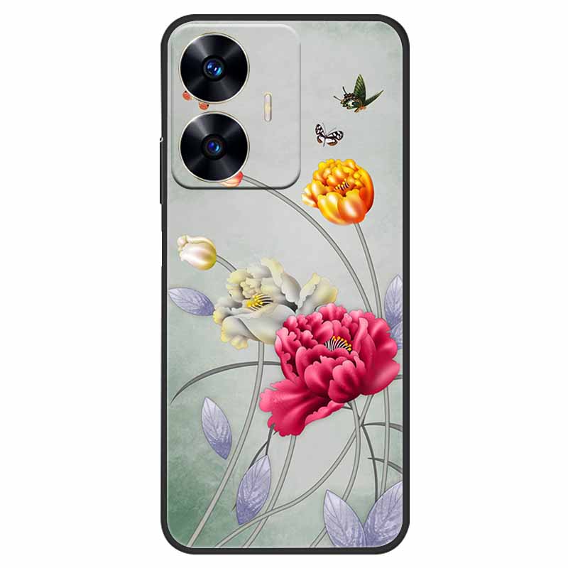 Чехол для телефона Realme C55 Черный Силиконовый Fundas Для Realme C55 RMX3710 ТПУ Мягкая Задняя Панель Coque Звезда Нарисована на RealmeC55 C 55