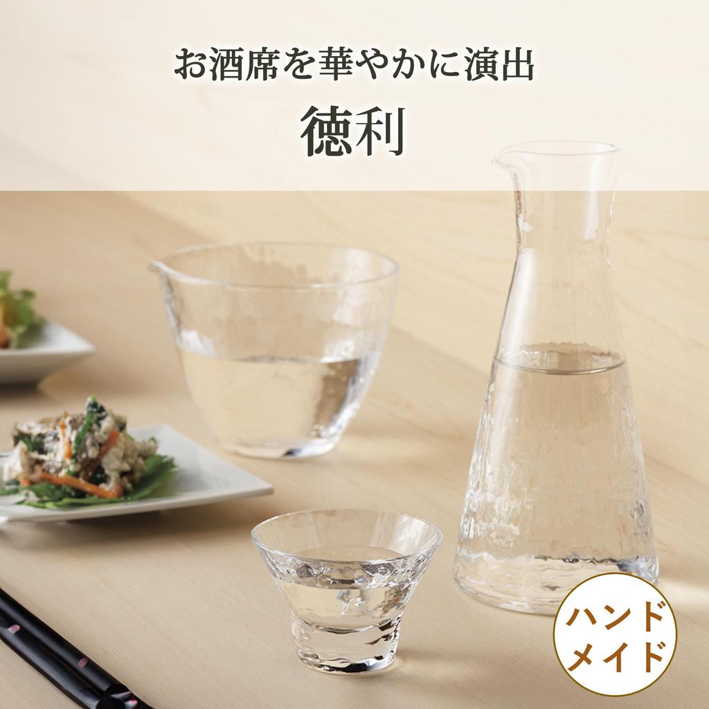 Toyo Sasaki Glass Katakuchi Sake Bottle, 270ml, Made in Japan, Katakuchi Bowl, Pitcher, Decanter, N63710