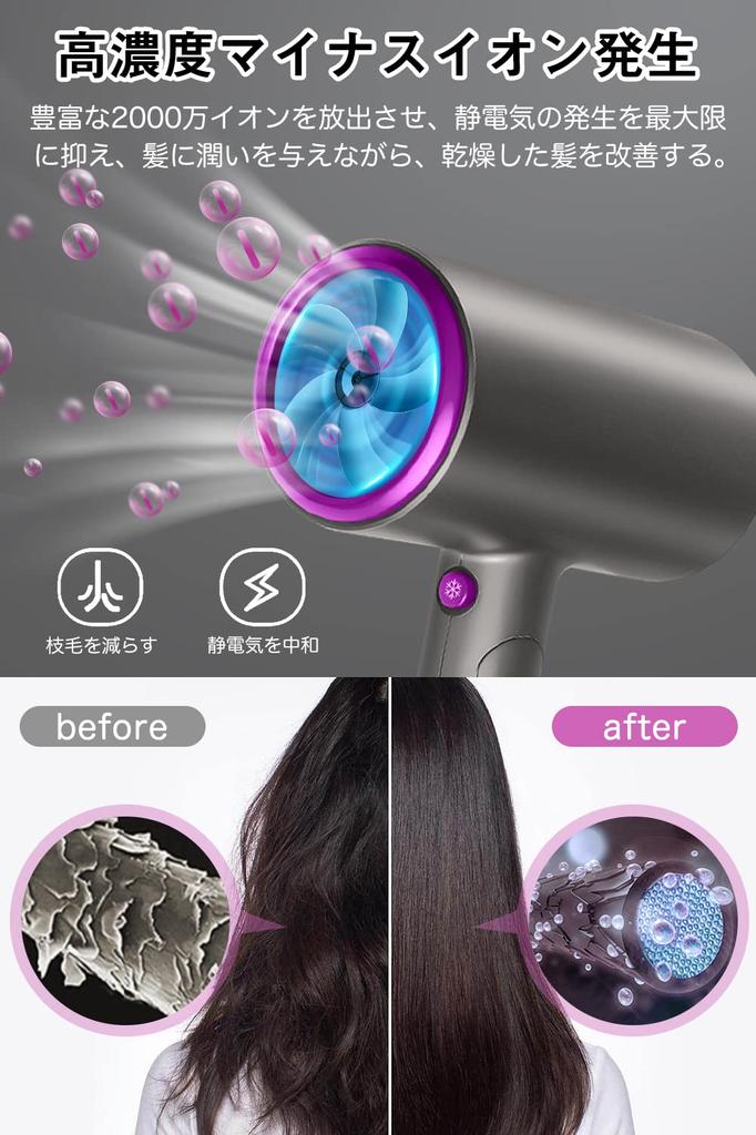 Large Air Volume Latest Quick Highly Concentrated Negative Constant Temperature Hair 2024 New Cold and Hot 3 Levels of Air Volume Comes with Easy To