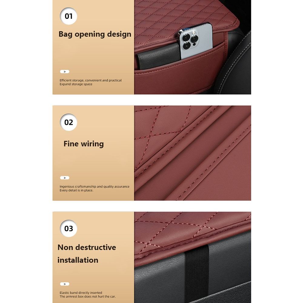 PU Leather Car Armrest Pad Antifouling Arm Rest Protector Mat Car Armrest Mat Center Console