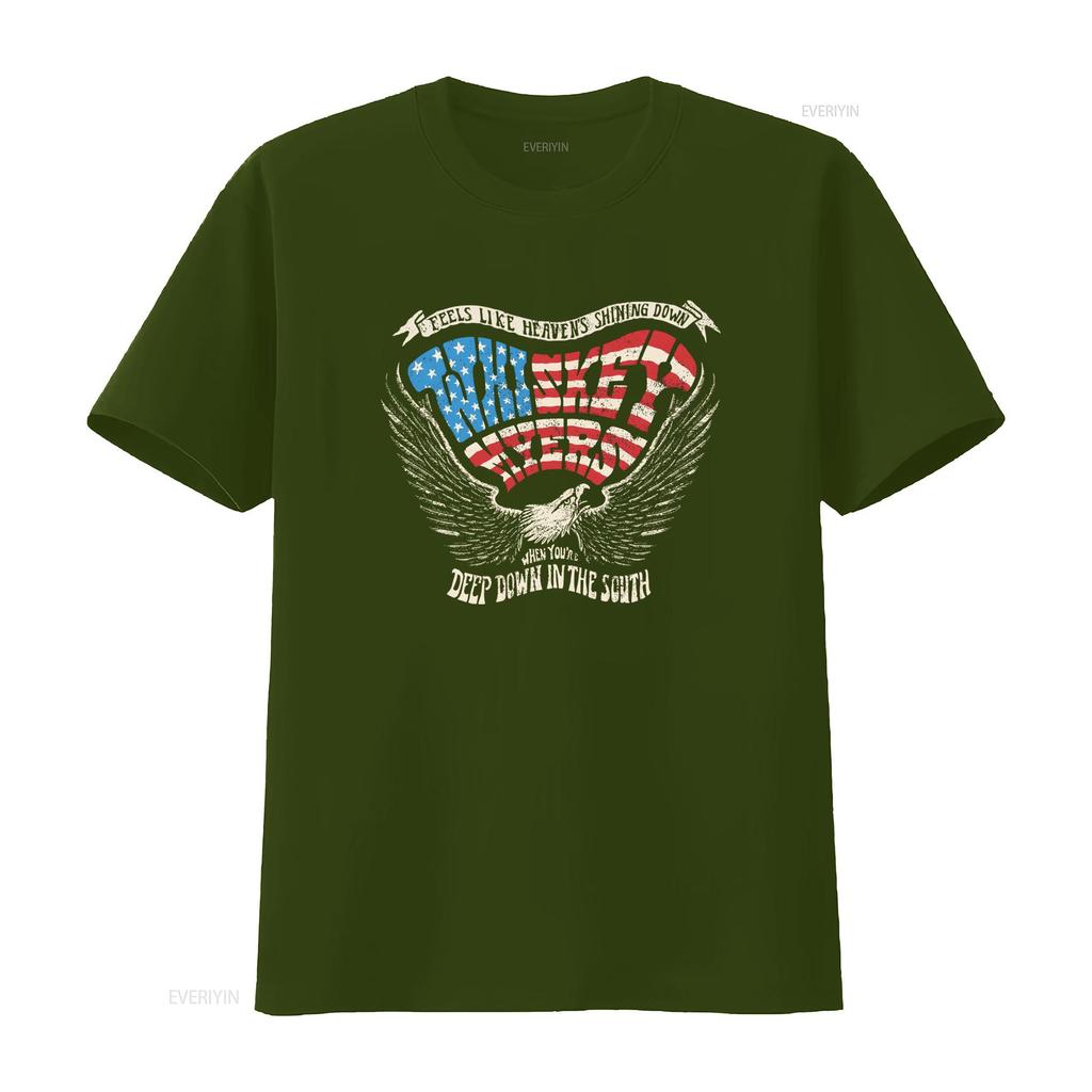 Whiskey Myers American Flag Eagle Wings T Shirt Size L Long or s vintage Washed Stylish Versatile Unisex Soft Slightly