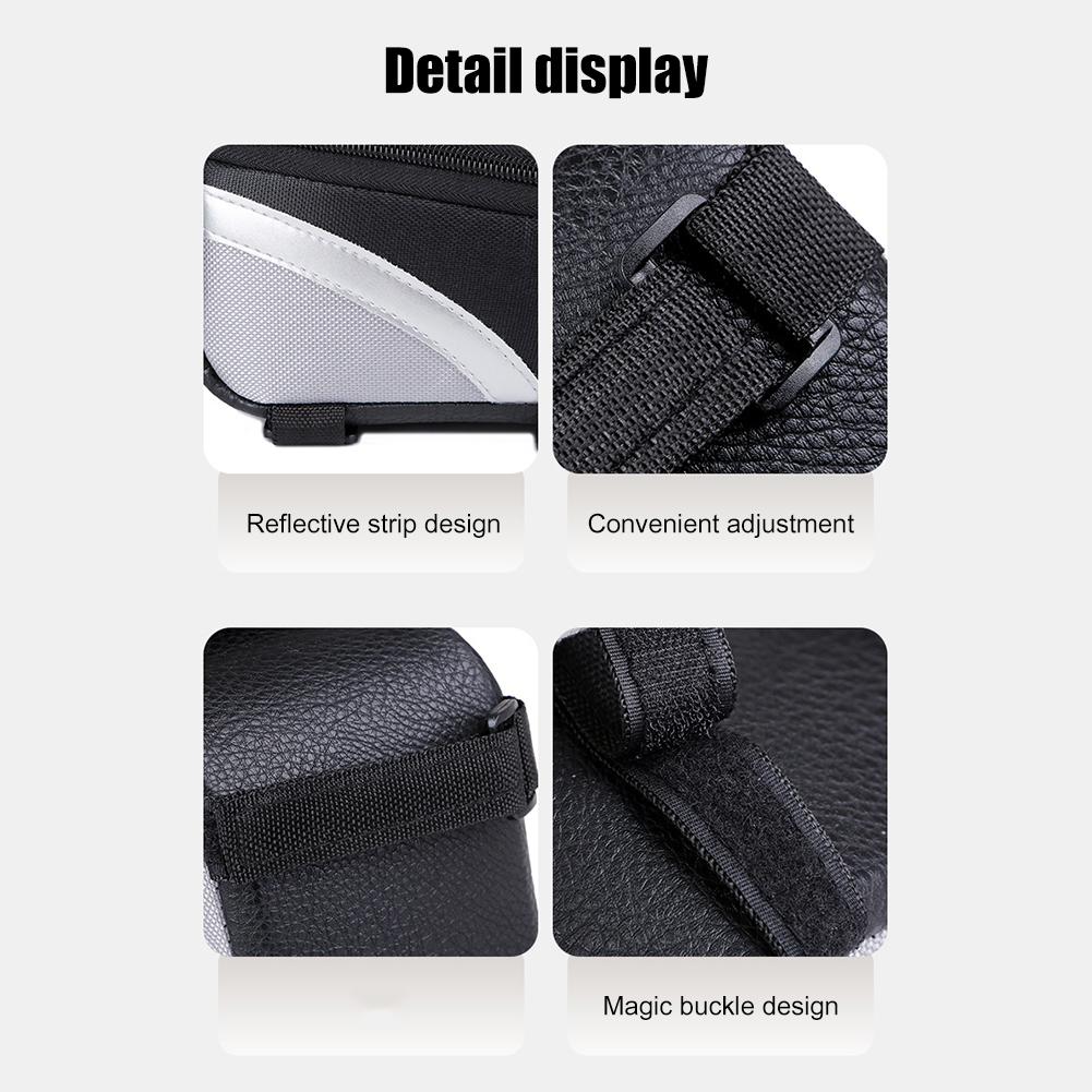 Сумка для велосипеда MTB, чехол-держатель для мобильного телефона с сенсорным экраном и передней верхней трубкой (черный)