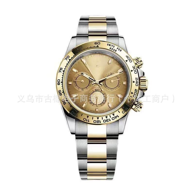 Laojia Daytona Трехглазые Шестистрелочные Кварцевые Часы с Ремешком из Нержавеющей Стали Клейкая Лента Часовые Товары