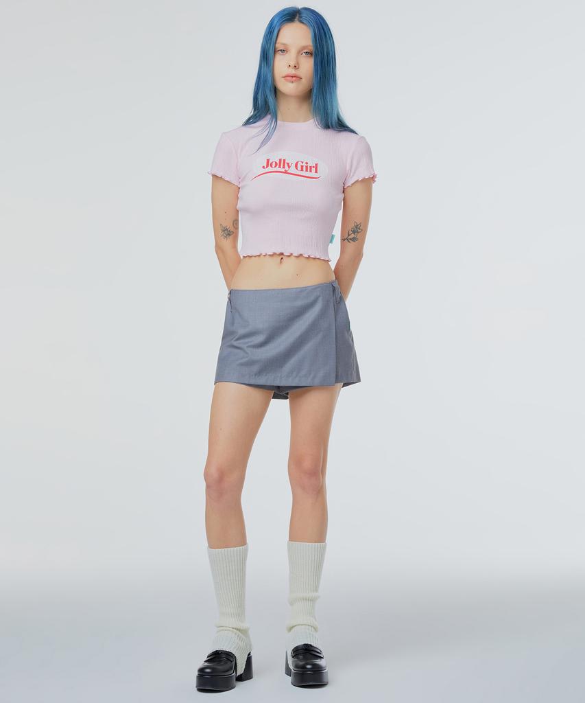 Instant Punk Wrap Mini Pants Skirt - Gray