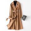 Hepburn-Style Women's Slim Fit Double-Faced Cashmere Wool Coat 2024