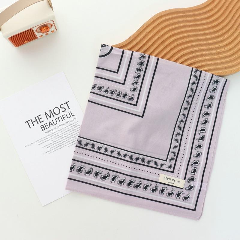 New Fresh Breathable Full-Cotton Kerchief Women's Soft Literary Decoration Small Square Scarf Retro Easy Matching Headband
