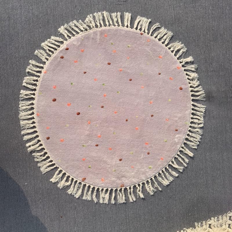 Круглый ковер с кисточками Винтажный ковер для детской комнаты Детская комната Гардеробная ковер у кровати