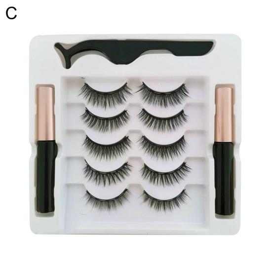1 Set Magnetic Eyelashes with Eyeliner Tweezer Natural Looking Magnetic Fake Lashes with Applicator Tool Women Girls Eye Makeup Tools