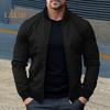 Мужская куртка Slim Fit с длинным рукавом на молнии, однотонная, весна-осень, повседневная бейсбольная форма, куртка для занятий спортом, повседневная одежда