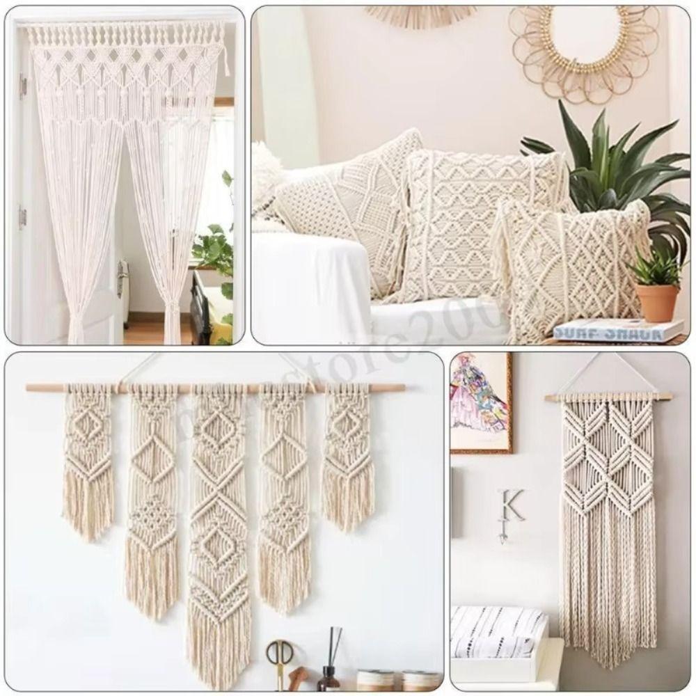 50/100M нитки для макраме из шнура бежевого цвета для рукоделия, новый макраме-веревка для домашнего декора