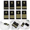 1 Pair Replacement Shoulder Boards Epaulets for Pilot Uniform with 1/2/3/4 Gold Silver Bar Nylon Stripes