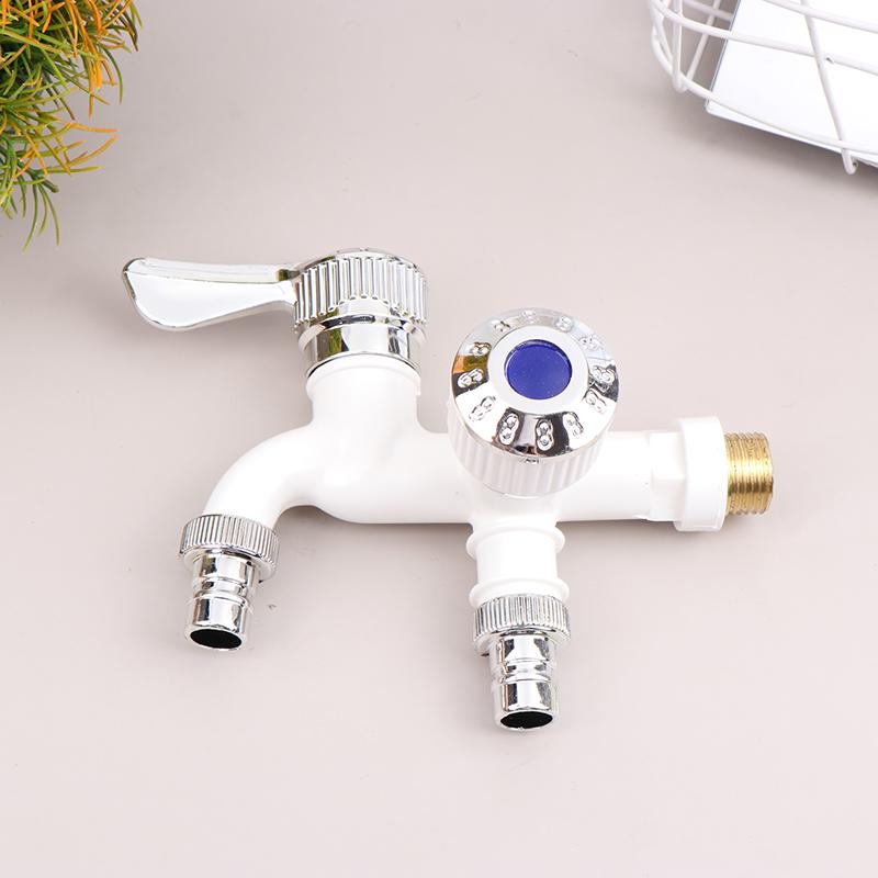 Двойной контроль двойной выпускной водопроводный кран 1/2" универсальный интерфейс пластиковый кран для домашнего шланга ванной комнаты орошение быстроразъемное соединение