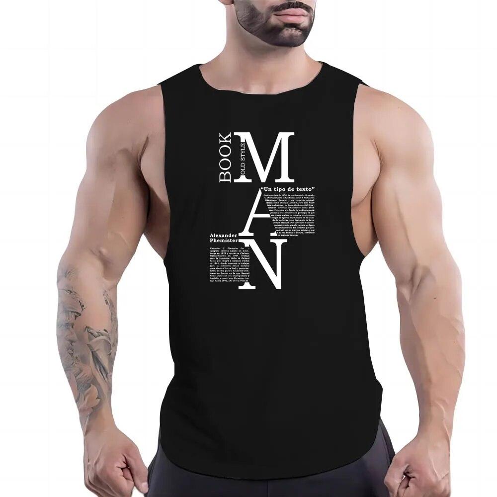 Men'S Clothing Fashion Casual Street Sleeveless Vest Crewneck Comfortable Breathable English Letter Printed Quick-Drying Top