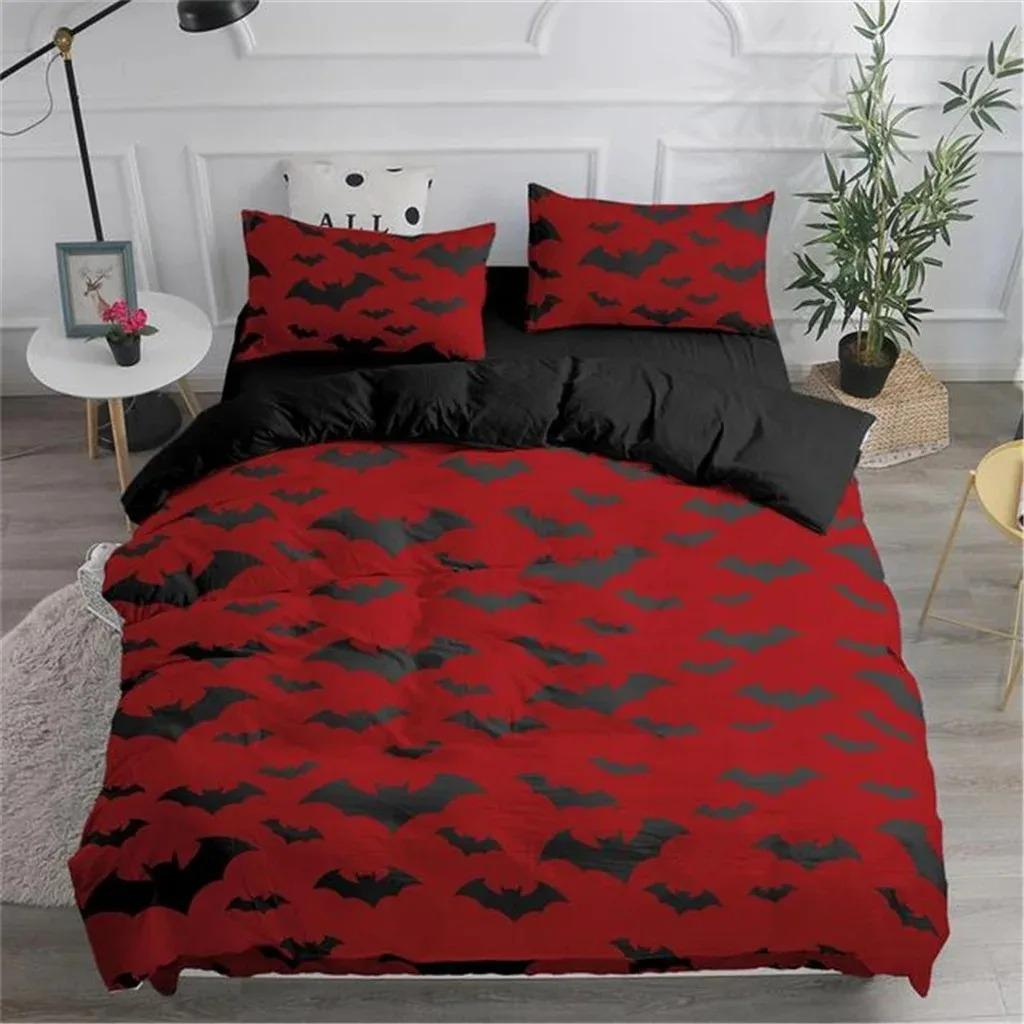 Flying Vampire Bats Duvet Cover Halloween Bedding Set 3D Prints Witchcraft Comforter Cover 2/3 Pcs