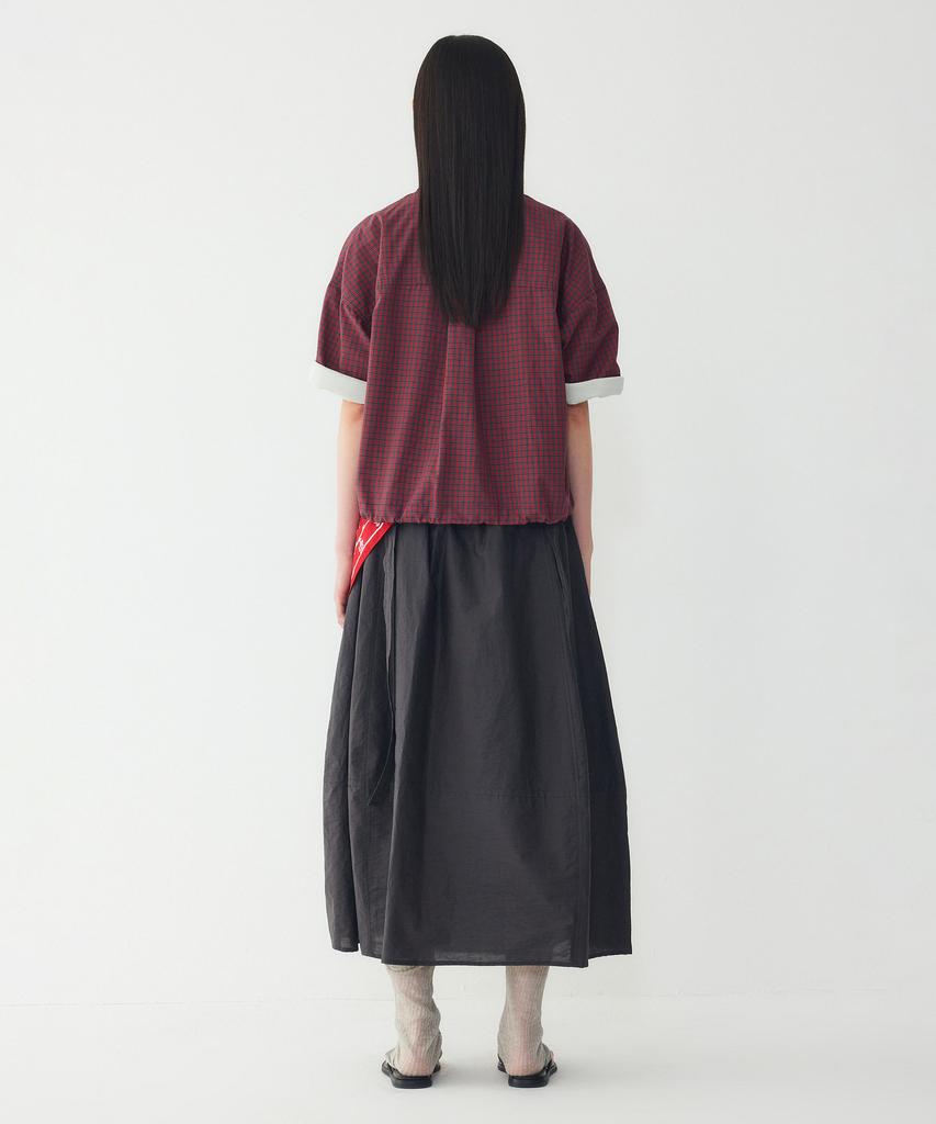 STUDIO TOMBOY Check Semi-Crop Blouse_Red 91F6221783