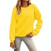 Women's European and American Loose Fit Round Neck Solid Sweatshirt - Autumn/Winter Plus Velvet Long Sleeve Casual Sports Top
