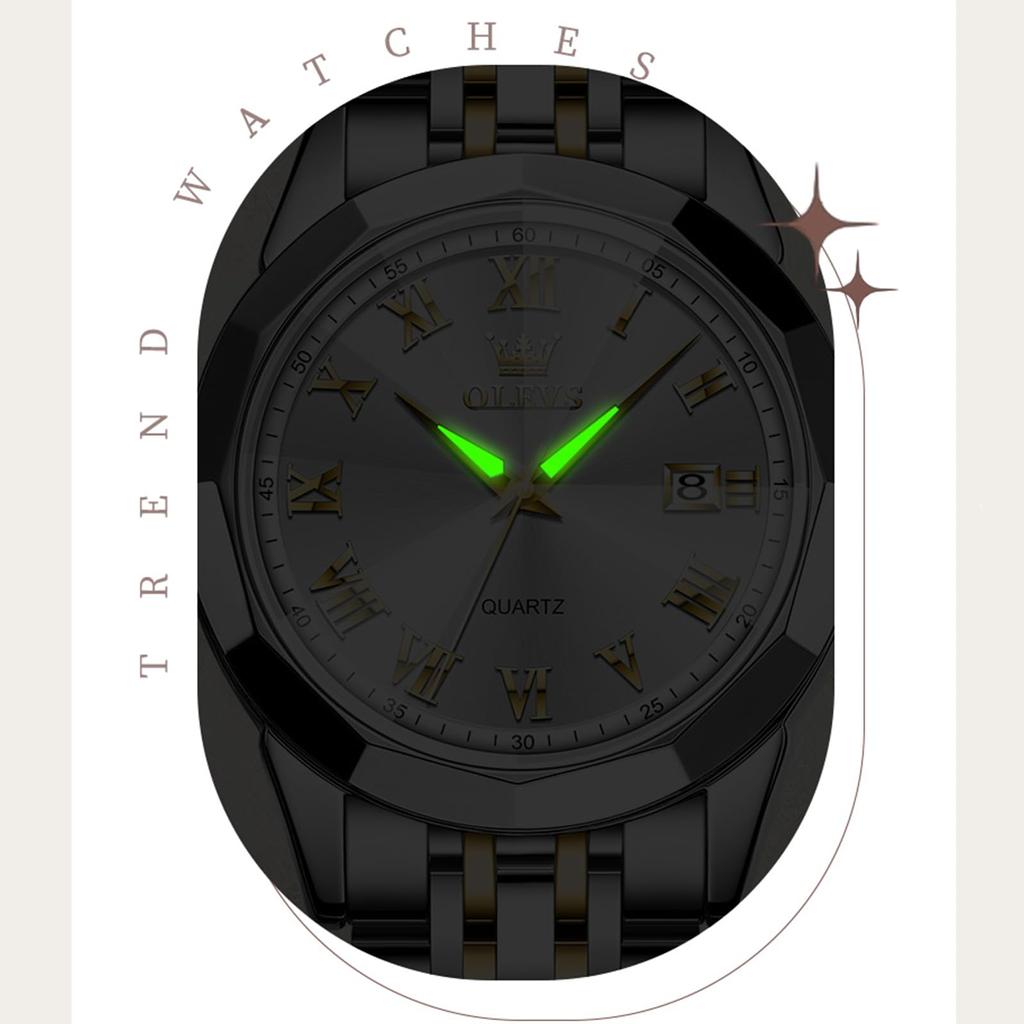 OLEVS Дата Часы для женщин Аналоговые Синие Серебристые Нержавеющая сталь Синие Давление Легко читаемые Женские Повседневные Женские Часы Женские Часы, Стильные, Популярные,