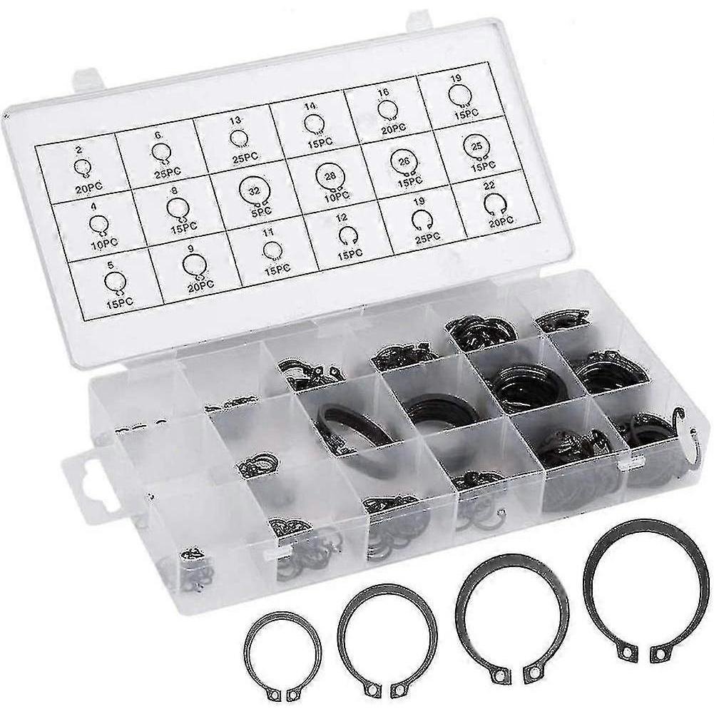 300pcs Assorted Circlip Kit, Bestzy Circlips Set Stainless Steel E-clip External Retaining Ring Snap Kit For Circlip Ring, 2mm To 32mm