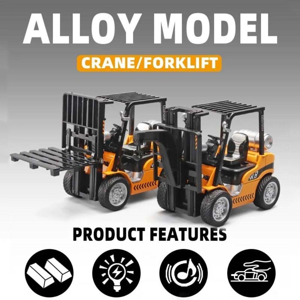 Diecast Metal Forklift Model Car Warehouse Lift Truck Engineering Vehicle Models  Kids Toy