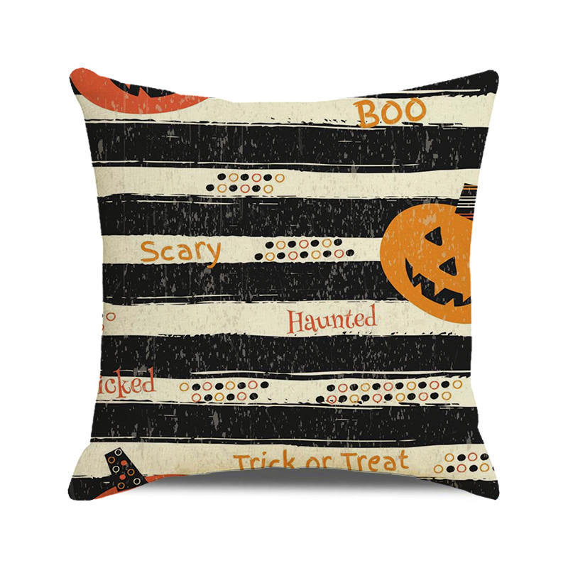 Halloween Horror Pumpkin Print Pattern Cushion Cover Home Living Room Sofa Decoration Throw Pillow Cover 45x45cm