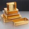 Stainless Steel Golden Gold Plate Set Rectangle Storage Tiramisu Tray with Lid Cover Cake Bread Baking Pan Service Assiette