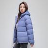 Down jacket women's short thickened warm clothing white duck down hooded loose bread jacket cold proof