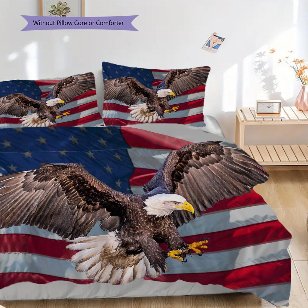 American Bald Eagle Poster bedding, duvet cover, pillowcase, home decoration, birthday gift (1 * duvet cover+2 * pillowcase, coreless)
