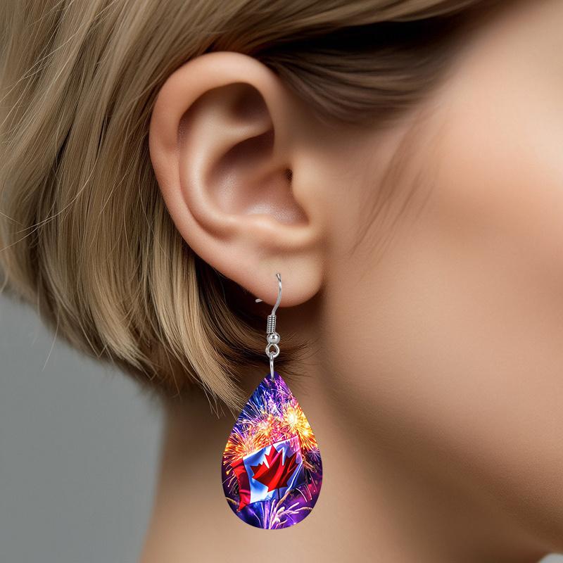 Серьги-пусеты с флагом Дня Канады, Модные серьги, Легкие серьги-подвески, Ювелирные изделия с кленовым листом Канады, Аксессуары для вечеринок