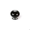 Blister Pack with 4 Round Porcelain Furniture Knobs In Black Finish mod.E517 Ø40mm Rei.