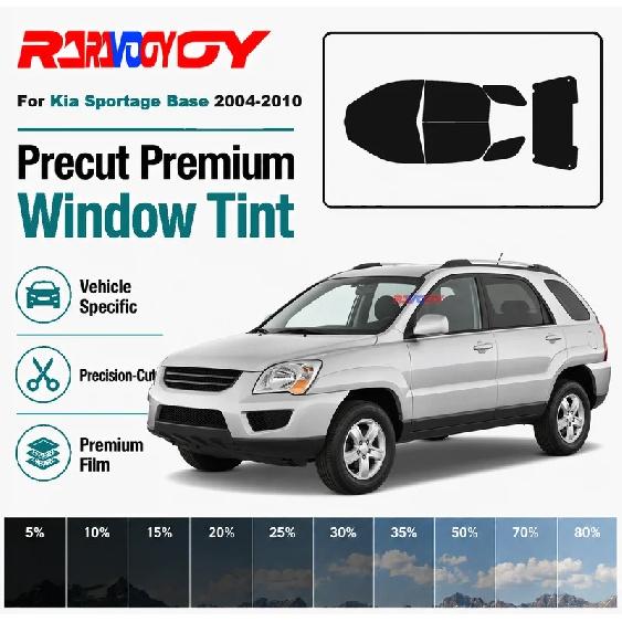 For Kia Sportage Base 2004-2010 RAVOOY Pre-Cut Window Tint Film Vehicle-Specific Full Kit Front & Rear Windows Precision-Cut