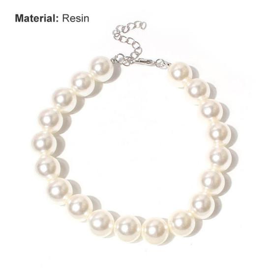 Ошейник для домашних животных, модные украшения для домашних животных, ожерелье с воротником из белого щенка из искусственного жемчуга для свадьбы