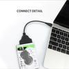 Адаптер-конвертер USB-C на 22-контактный SATA Высокоскоростной кабель для передачи данных для 2,5-дюймового HDD SSD