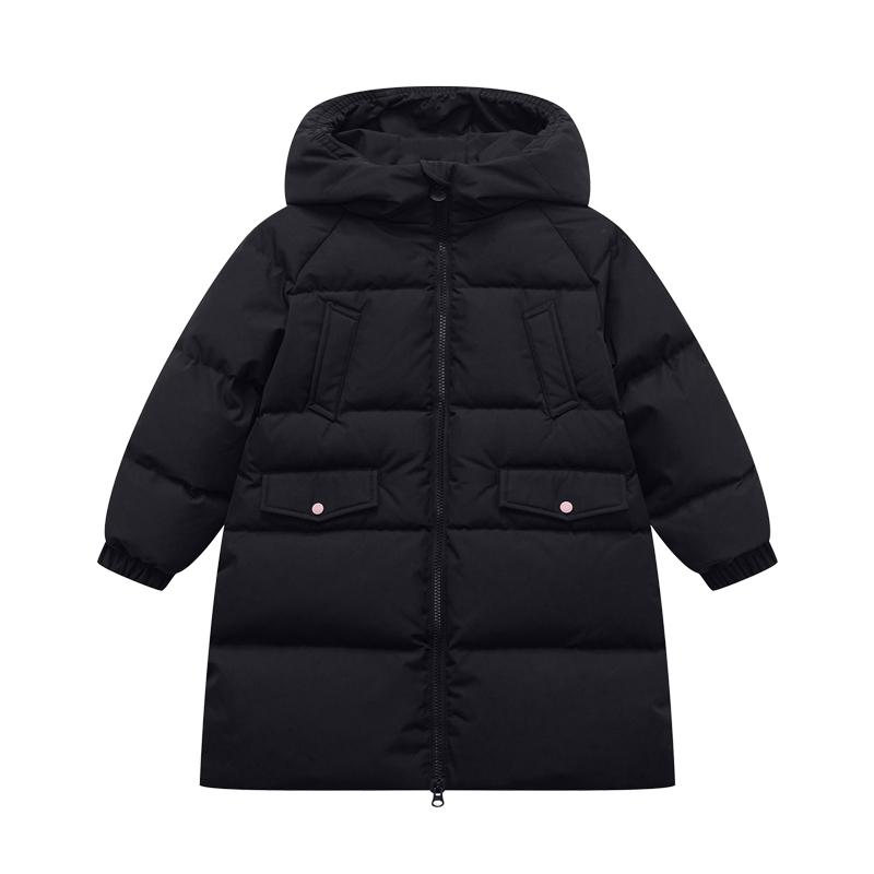 [Hooded windproof 90 duck down] Girls' winter long down jacket, children's winter warm workwear jacket