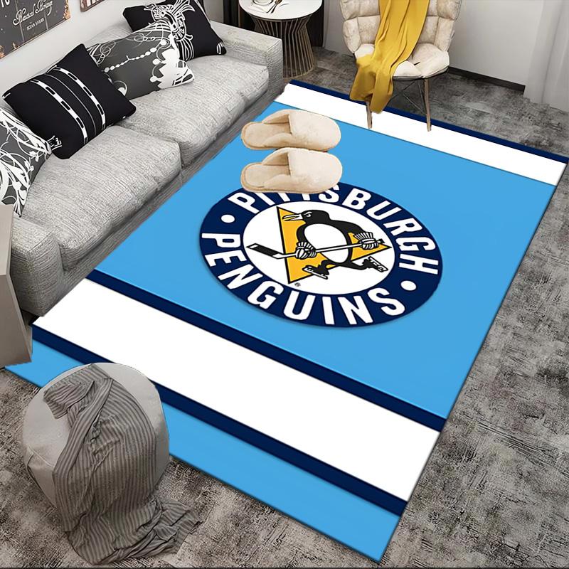 Penguins Hockey Jersey Area Rug Suitable for Indoor And Outdoor,Carpets for Kitchens, Homes, Offices, Living Rooms,Home Decor,Christmas Gift