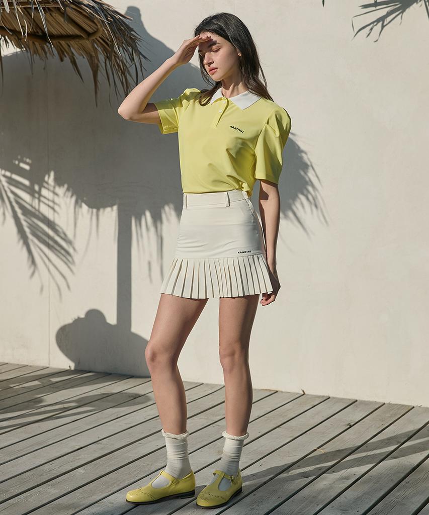 Candini Cream Pastel Pleated Skirt