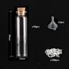 5-10pcs Small Mini Glass Bottles Jars with Cork Stoppers, 100pcs Eye Screws and 1pcs Small Funnels DIY Jewelry Making