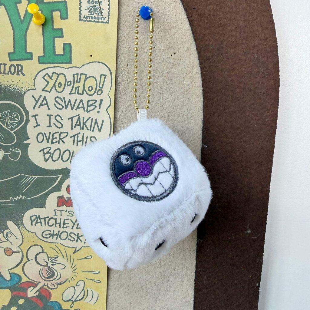 Kawaii Cartoon Anpanman Dice Plush Toys Keychain Anime Periphery Backpack Couple Pendant Doll Friend Birthday Gift Decoration