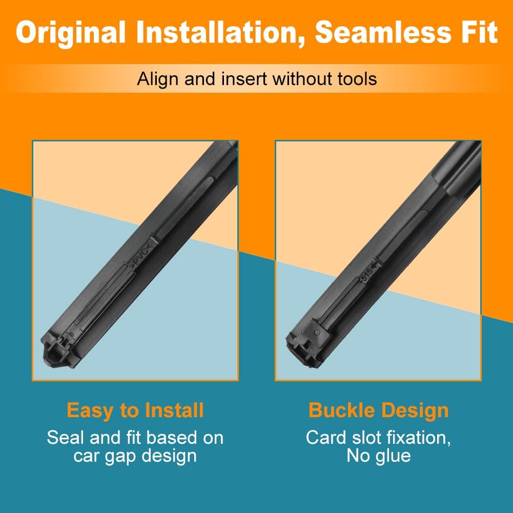JDMON Накладки на водостоки крыши Погодная полоса Совместимы с Toyota Yaris Хэтчбек 2007 2008 2009 2010 2011, Замена 75551-52130, Левая и Правая, 2