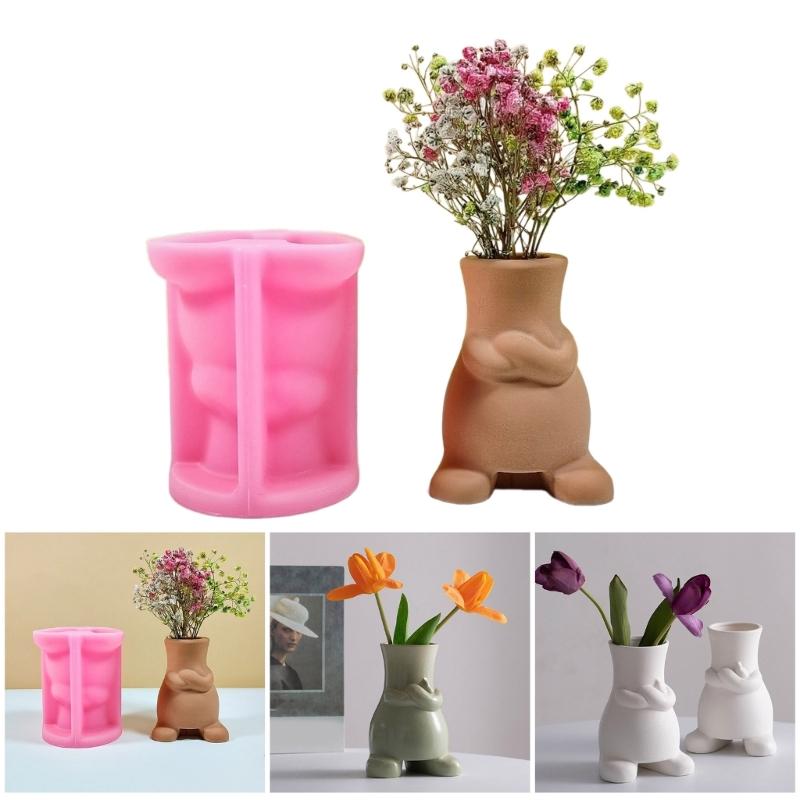 Абстрактная человеческая ваза, смоляные формы, сочные растения, цветочный горшок, силиконовая форма, бетонная цементная гипсовая форма, сделай сам, ремесленные декорации