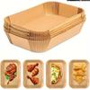 1Set 100pcs Rectangular Parchment Paper Liner Disposable Pneumatic Fryer Accessories Microwave Safe Baking Sheet Oil