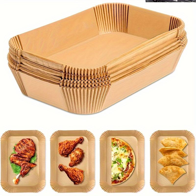 1 комплект/100 шт. Пневматические одноразовые подложки для фритюрницы, аксессуары для фритюрницы, прямоугольные подложки из пергаментной бумаги, для микроволновой печи и т. д.