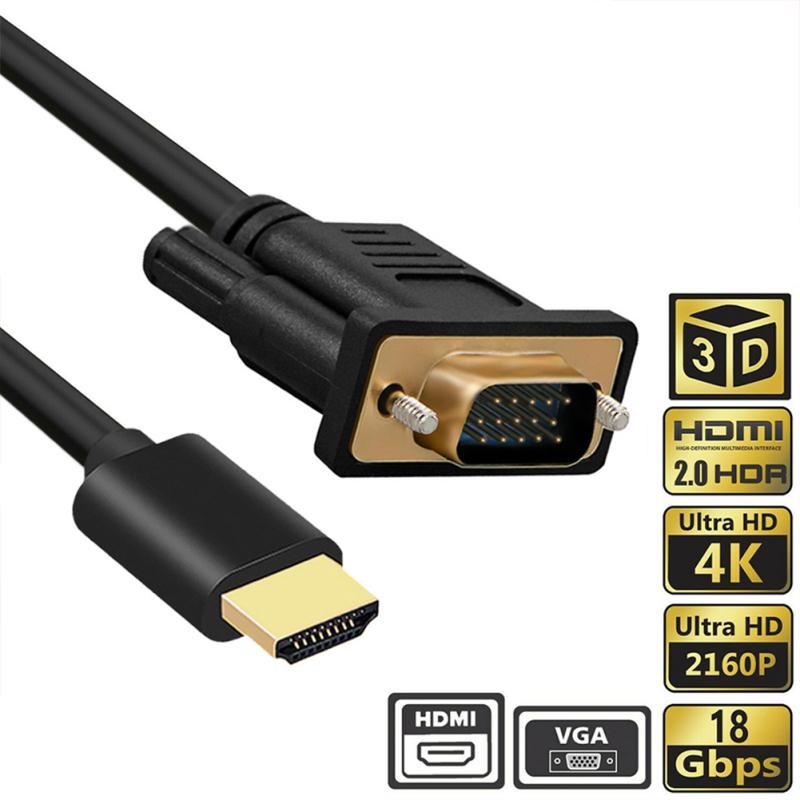 HDMI-совместимый переходник-конвертер кабеля, совместимый с полной системой из ПВХ и VGA
